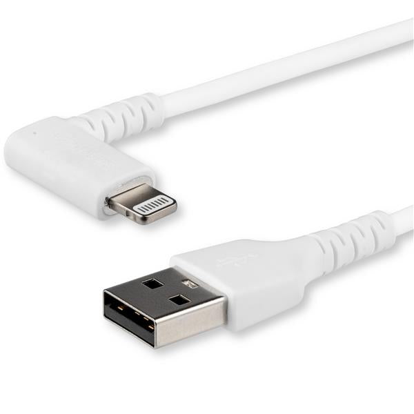 StarTech.com 1m White Angled Lightning to USB Cable - UK BUSINESS SUPPLIES