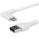 StarTech.com 2m White Angled Lightning to USB Cable - UK BUSINESS SUPPLIES