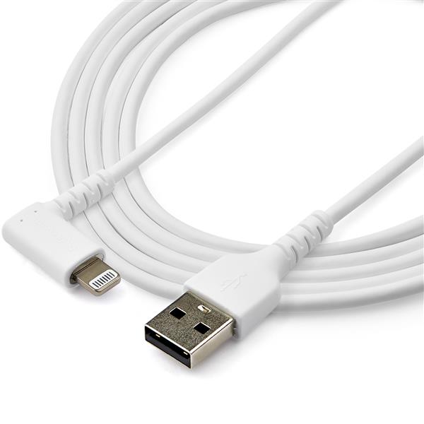 StarTech.com 2m White Angled Lightning to USB Cable - UK BUSINESS SUPPLIES