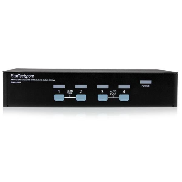 StarTech.com 4PT RM USB KVM Switch with Audio USB Hub - UK BUSINESS SUPPLIES