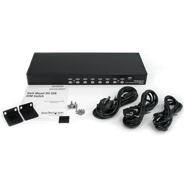 StarTech.com 8 Port 1U Rack Mount DVI USB KVM Switch - UK BUSINESS SUPPLIES