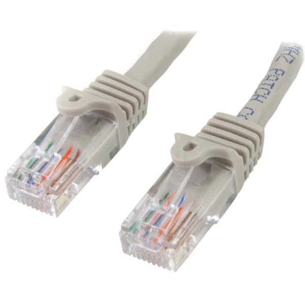 StarTech.com 0.5m Grey Snagless Cat5e Patch Cable - UK BUSINESS SUPPLIES