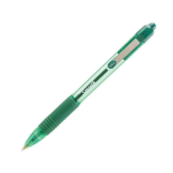 Zebra Z-Grip Smooth Rectractable Ballpoint Pen 1.0mm Tip Green (Pack 12) - 22564 - UK BUSINESS SUPPLIES