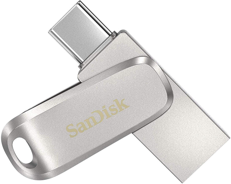 SanDisk Ultra Dual Drive Luxe 32GB USB A USB C Stainless Steel Flash Drive - UK BUSINESS SUPPLIES
