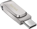 SanDisk Ultra Dual Drive Luxe 64GB USB A USB C Stainless Steel Flash Drive - UK BUSINESS SUPPLIES