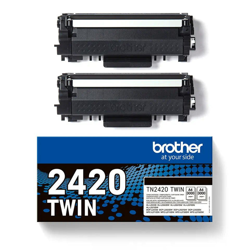 Brother Black Toner Cartridge Twin Pack 2 x 3k pages (Pack 2) - TN2420 - UK BUSINESS SUPPLIES