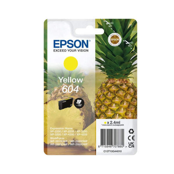 Epson Pineapple 604 Yellow Standard Capacity Ink Cartridge 2.4ml - C13T10G44010 - UK BUSINESS SUPPLIES