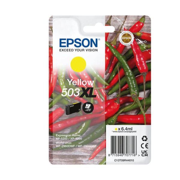 Epson Chillies 503 Yellow High Capacity Ink Cartridge 6.4ml - C13T09R44010 - UK BUSINESS SUPPLIES