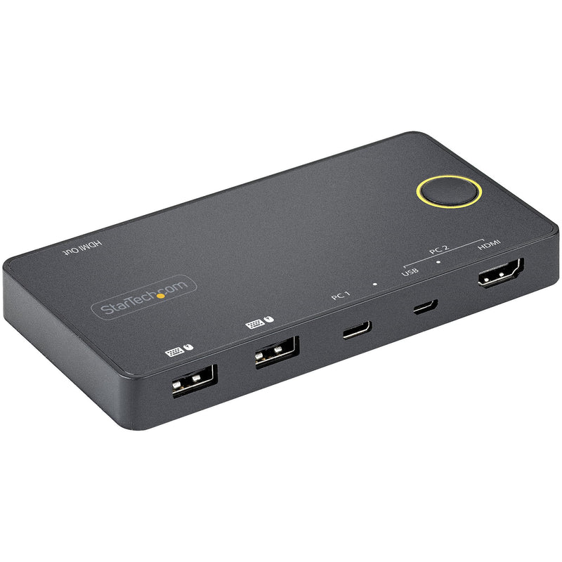 StarTech.com 2 Port Hybrid USB A HDMI USB C Single 4K 60Hz HDMI 2.0 KVM Switch - UK BUSINESS SUPPLIES