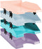 Exacompta Letter Trays Combo Midi Aquarel Glossy Pastel (Pack 4) 113296SETD - UK BUSINESS SUPPLIES