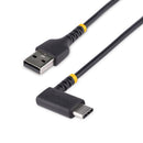 StarTech.com 2m USB A to Right Angle USB C Heavy Duty Fast Charging Cable - UK BUSINESS SUPPLIES