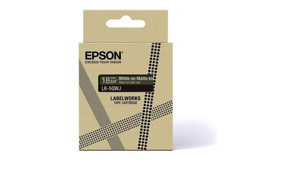 Epson LK-5QWJ White on Matte Khaki Tape Cartridge 18mm - C53S672089 - UK BUSINESS SUPPLIES