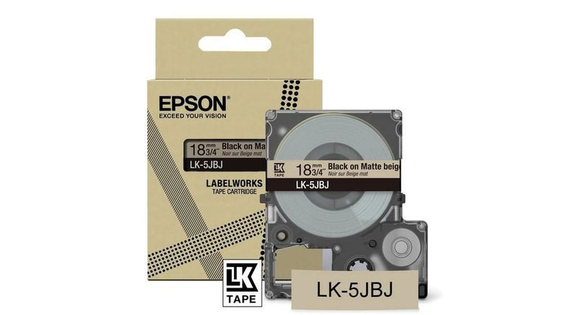 Epson LK-5JBJ Black on Matte Beige Tape Cartridge 18mm - C53S672091 - UK BUSINESS SUPPLIES