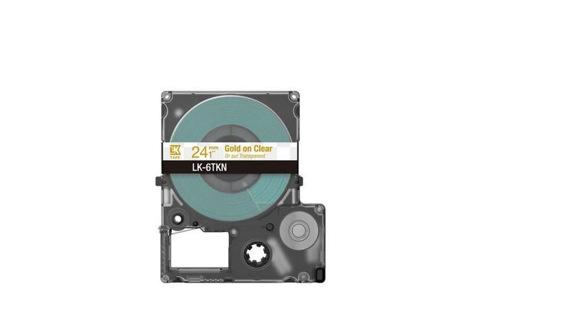 Epson LK-6TKN Gold on Metallic Clear Tape Cartridge 24mm - C53S672098 - UK BUSINESS SUPPLIES