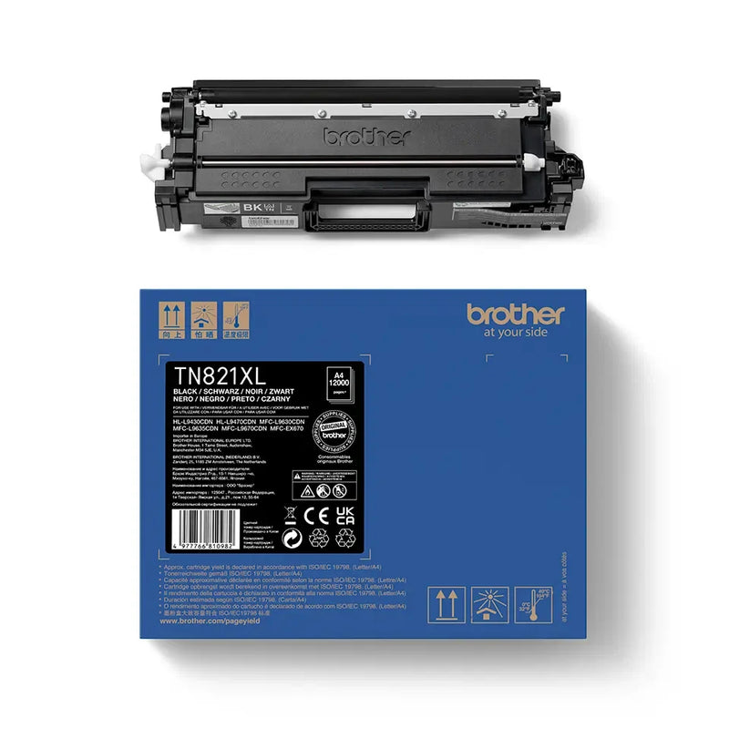 Brother High Capacity Black Toner Cartridge 12K pages - TN821XLBK - UK BUSINESS SUPPLIES