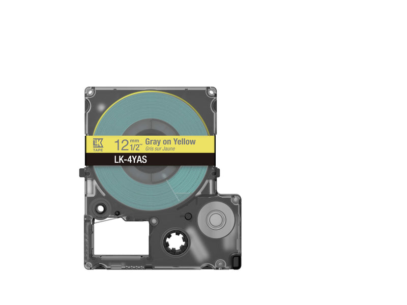 Epson LK-4YAS Gray on Soft Yellow Tape Cartridge 12mm - C53S672104 - UK BUSINESS SUPPLIES