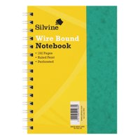 Silvine Luxpad A5 Wirebound Pressboard Cover Notebook Ruled 200 Pages Green (Pack 6) - SPA5 - UK BUSINESS SUPPLIES