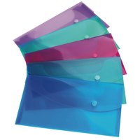 Rapesco Bright Popper Wallet Polypropylene Foolscap Assorted Colours (Pack 5) - 688 - UK BUSINESS SUPPLIES