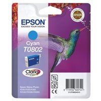 Epson T0802 Hummingbird Cyan Standard Capacity Ink Cartridge 7ml - C13T08024011 - UK BUSINESS SUPPLIES
