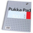 Pukka Pad Editor A4 Wirebound Card Cover Notebook Ruled 100 Pages Metallic Silver (Pack 3) - EM003 - UK BUSINESS SUPPLIES