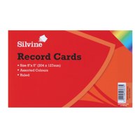 ValueX Record Cards Ruled 203x127mm Assorted Colours (Pack 100) - 585AC - UK BUSINESS SUPPLIES