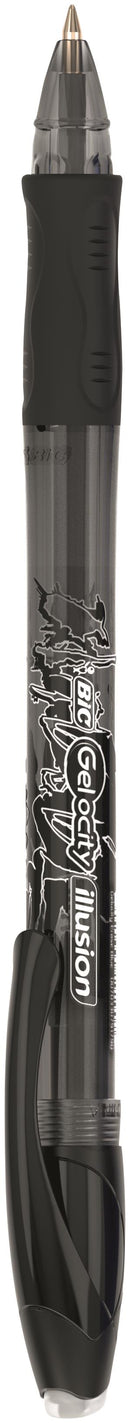 Bic Gel-ocity Illusion Erasable Gel Rollerball Pen 0.7mm Tip 0.3mm Line Black (Pack 12) - 943441 - UK BUSINESS SUPPLIES