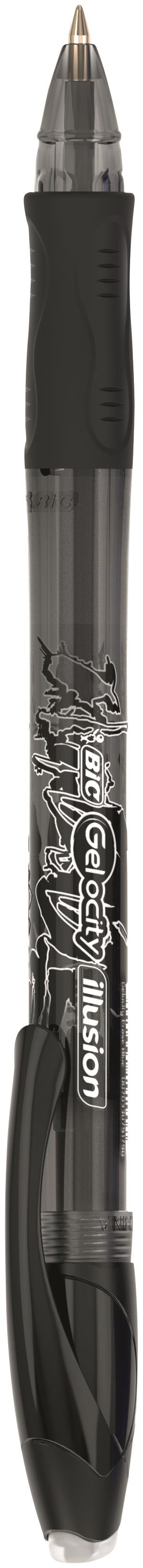 Bic Gel-ocity Illusion Erasable Gel Rollerball Pen 0.7mm Tip 0.3mm Line Black (Pack 12) - 943441 - UK BUSINESS SUPPLIES