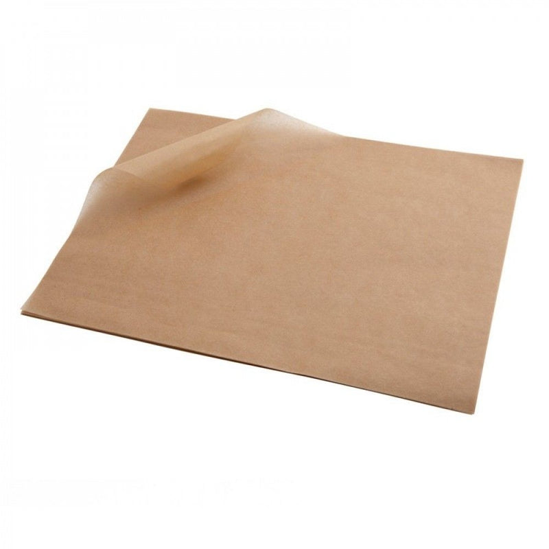 Greaseproof Plain Brown Paper 250x200mm Pack 100's - UK BUSINESS SUPPLIES