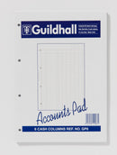 Guildhall A4 Ruled Account Pad with 6 Cash Columns and 60 Pages White GP6Z - UK BUSINESS SUPPLIES