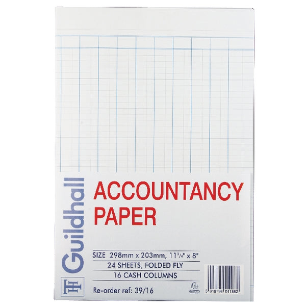 Guildhall Accountancy Paper 16 Cash Columns (240 Pack) 39/16 - UK BUSINESS SUPPLIES