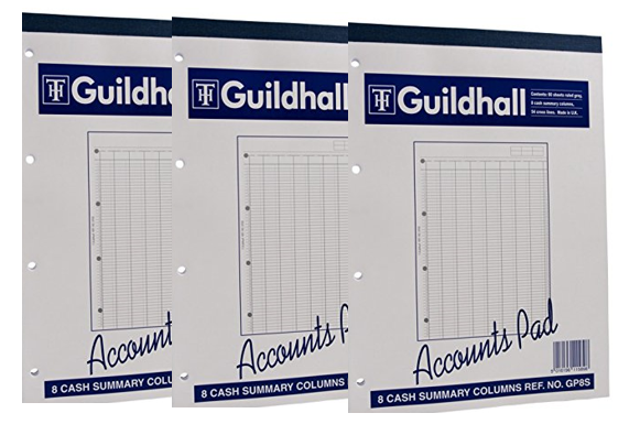 Guildhall Account Pad 8 Summary Column 298 x 210mm 60 Sheet Punched 4 Holes Code GP8S - UK BUSINESS SUPPLIES