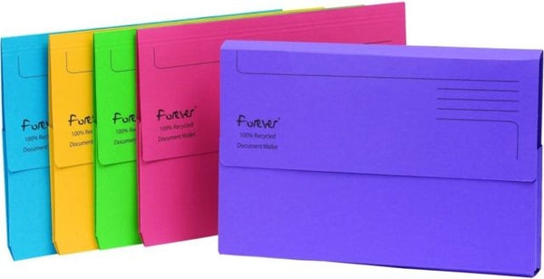 Guildhall Forever 211/5000 FOOLSCAP Document Wallet Assorted Colours (Pack of 25) - UK BUSINESS SUPPLIES