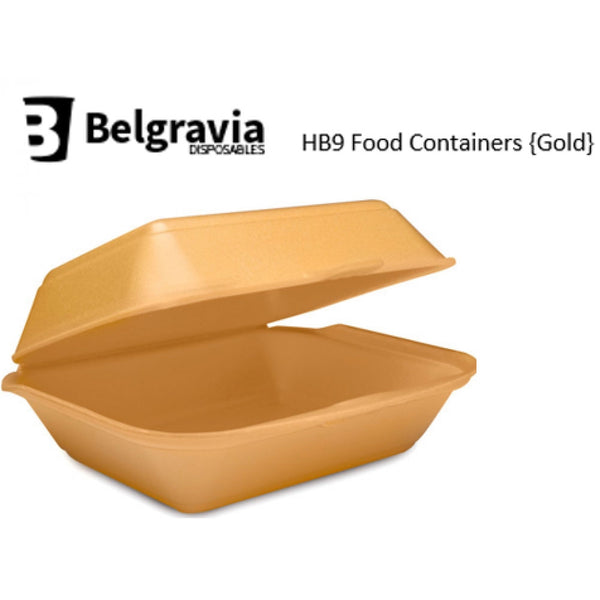 Belgravia HB9 Gold Polystyrene Food Containers {250} - UK BUSINESS SUPPLIES