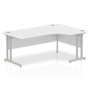 Impulse 1800mm Right Crescent Desk White Top Silver Cantilever Leg I000324 - UK BUSINESS SUPPLIES