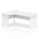 Impulse Contract Left Hand Crescent Radial Panel End Desk W1800 x D1200 x H730mm White Finish/White Frame - I000411 - UK BUSINESS SUPPLIES