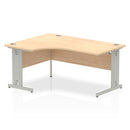 Dynamic Impulse 1600mm Left Crescent Desk Maple Top Silver Cable Managed Leg I000529 - UK BUSINESS SUPPLIES