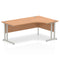 Impulse 1800mm Right Crescent Desk Oak Top Silver Cantilever Leg I000825 - UK BUSINESS SUPPLIES