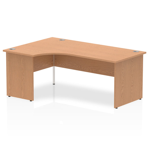 Impulse 1800mm Left Crescent Desk Oak Top Panel End Leg I000846 - UK BUSINESS SUPPLIES