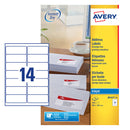 Avery Inkjet Address Label 99.1x38.1mm 14 Per A4 Sheet White (Pack 350 Labels) J8163-25 - UK BUSINESS SUPPLIES