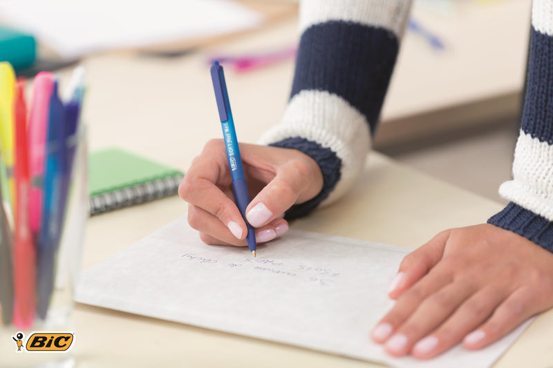 Bic SoftFeel Clic Retractable Ballpoint Pen 1mm Tip 0.32mm Line Black (Pack 12) - 8373971 - UK BUSINESS SUPPLIES