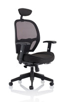 Denver Black Mesh Chair With Headrest KC0283 - UK BUSINESS SUPPLIES