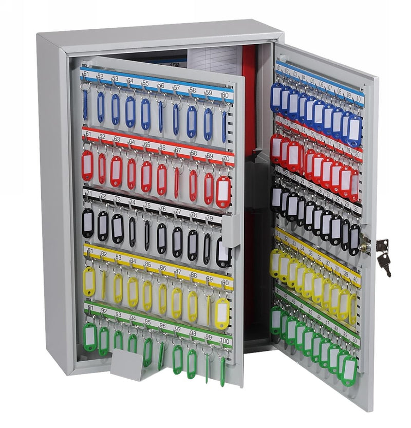 Phoenix Commercial Key Cabinet 200 Hook Key Lock Light Grey KC0604K - UK BUSINESS SUPPLIES