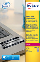 Avery Laser Heavy Duty Label 45.7x21.2mm 48 Per A4 Sheet Silver (Pack 960 Labels) L6009-20 - UK BUSINESS SUPPLIES