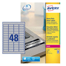 Avery Laser Heavy Duty Label 45.7x21.2mm 48 Per A4 Sheet Silver (Pack 960 Labels) L6009-20 - UK BUSINESS SUPPLIES