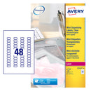 Avery Laser Mini Label 22x127mm 48 Per A4 Sheet Clear (Pack 1200 Labels) L7553-25 - UK BUSINESS SUPPLIES