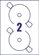 Avery Full Face CD/DVD Matt Label 117mm Diameter 2 Per A4 Sheet White (Pack 50 Labels) L7676-25 - UK BUSINESS SUPPLIES