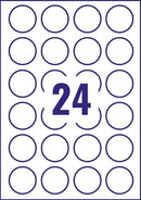 Avery Laser Label 40mm Diameter 24 Per A4 Sheet Crystal Clear (Pack 600 Labels) L7780-25 - UK BUSINESS SUPPLIES