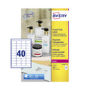 Avery Laser Label 45.7x25.4mm 40 Per A4 Sheet Crystal Clear (Pack 1000 Labels) L7781-25 - UK BUSINESS SUPPLIES