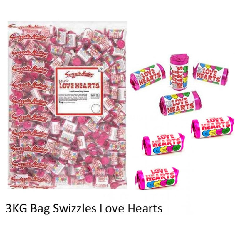 Swizzels Mini Love Hearts Rolls Sweets Bag 3kg - UK BUSINESS SUPPLIES