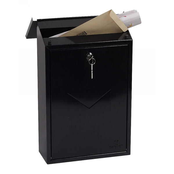 Phoenix Villa Top Loading Black Mail Box (MB0114KB) - UK BUSINESS SUPPLIES